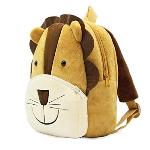 ANYKIDZ 3D Brown Lion Kids School Backpack Cute Cartoon Animal Style Children Toddler Plush Bag Perfect Accessories For Boys and Girls