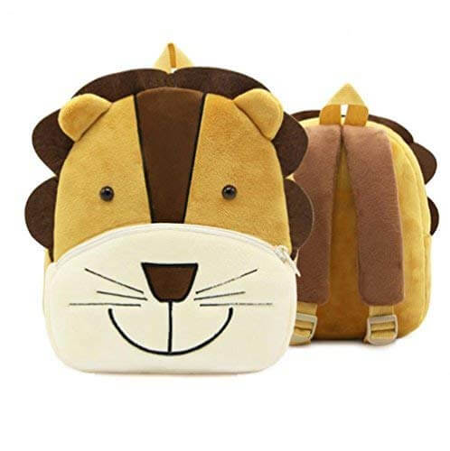 ANYKIDZ 3D Brown Lion Kids School Backpack Cute Cartoon Animal Style Children Toddler Plush Bag Perfect Accessories For Boys and Girls