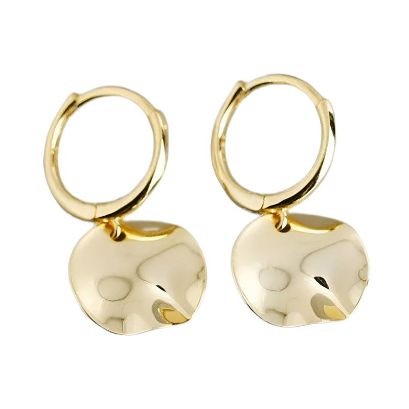 ANYCO Earrings Gold Plated Minimalist Geometric Round Uneven Stud For Women Teen Girl Elegant Perfect Fashion Stylish Accessories Jewelry Gifts