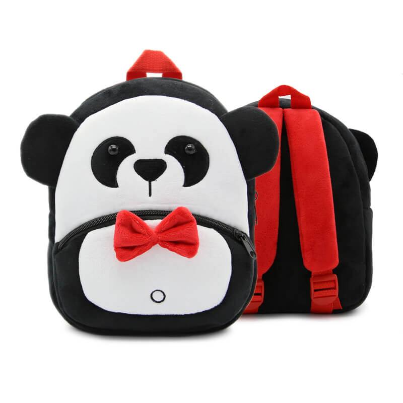ANYKIDZ 3D Black Panda Kids School Backpack Cute Cartoon Animal Style Children Toddler Plush Bag Perfect Accessories For Boys and Girls