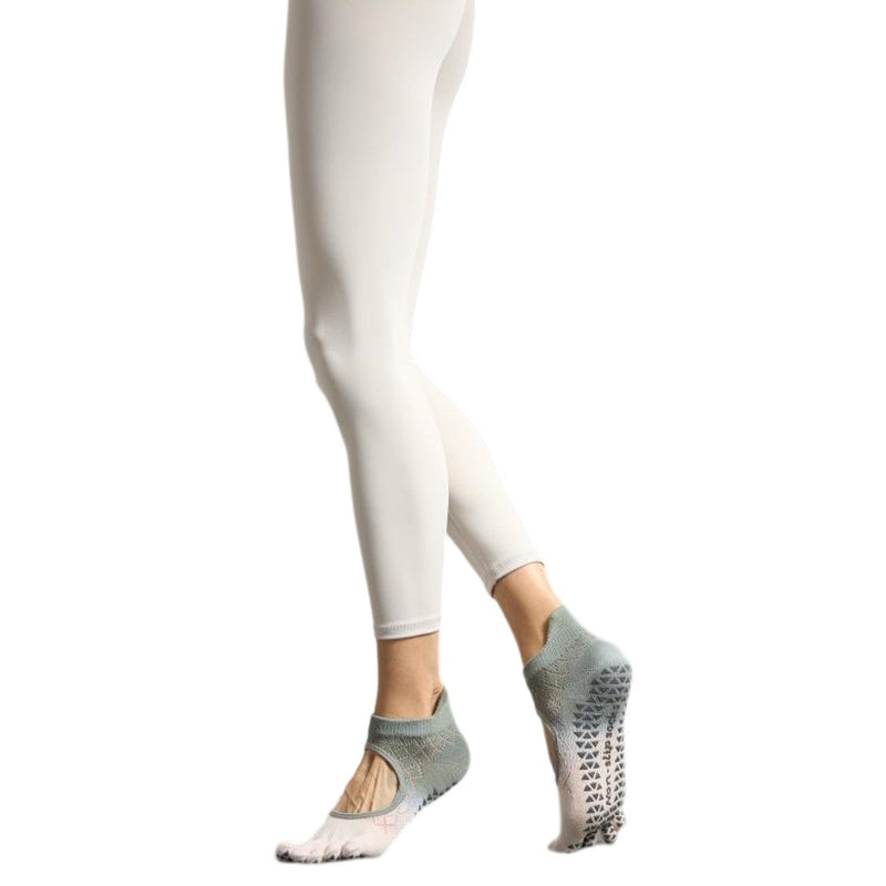 Anyfootwear 1 Pair One Size 35-40 Gray Gradient Yoga Socks Non-slip Professional Five-finger Socks Pilates Split Toe for Women