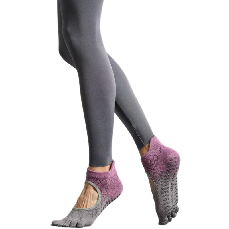 Anyfootwear 1 Pair One Size 35-40 Purple Gradient Yoga Socks Non-slip Professional Five-finger Socks Pilates Split Toe for Women