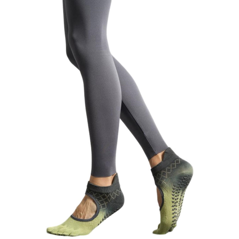 Anyfootwear 1 Pair One Size 35-40 Gray Yellow Gradient Yoga Socks Non-slip Professional Five-finger Socks Pilates Split Toe for Women