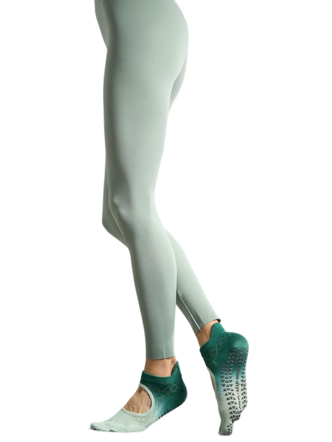 Anyfootwear 1 Pair One Size 35-40 Aqua Blue Green Gradient Yoga Socks Non-slip Professional Five-finger Socks Pilates Split Toe for Women