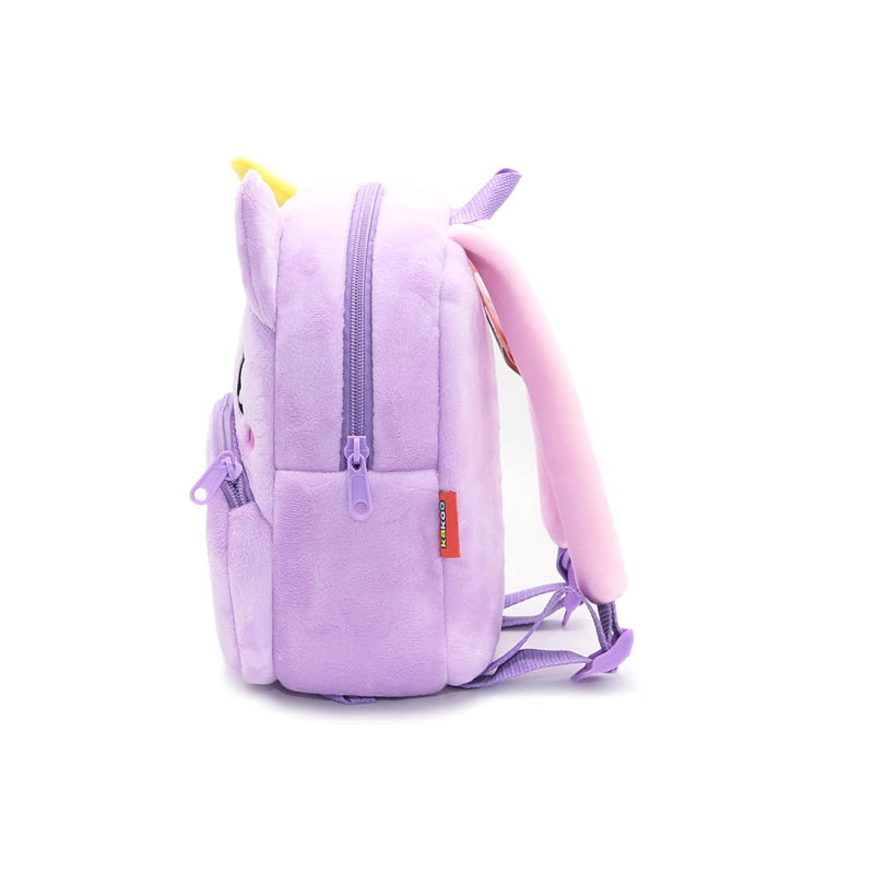 ANYKIDZ 3D Purple Unicorn Kids School Backpack Cute Cartoon Animal Style Children Toddler Plush Bag Perfect Accessories For Boys and Girls