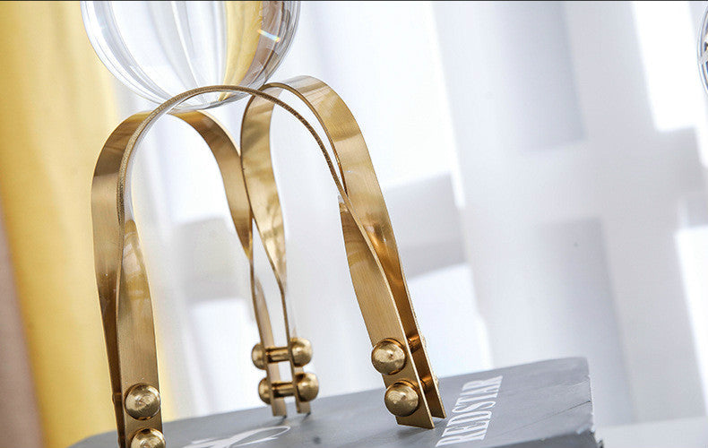 ANYHOUZ 23cm Luxury Crystal Ball Tabletop Home Decor Modern Art Living Room Display House Decorative Crafts Metal Ornaments 26