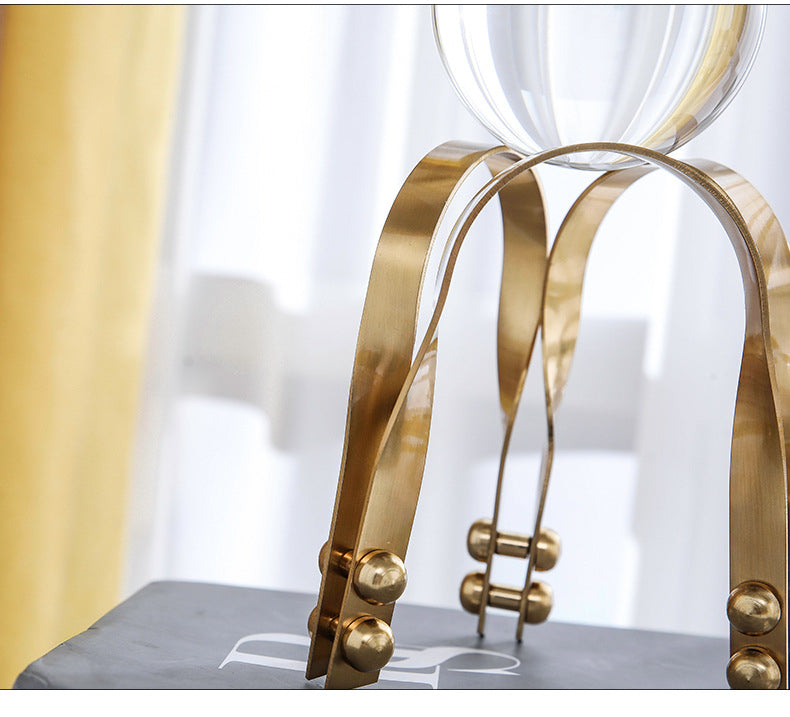 ANYHOUZ 23cm Luxury Crystal Ball Tabletop Home Decor Modern Art Living Room Display House Decorative Crafts Metal Ornaments 26