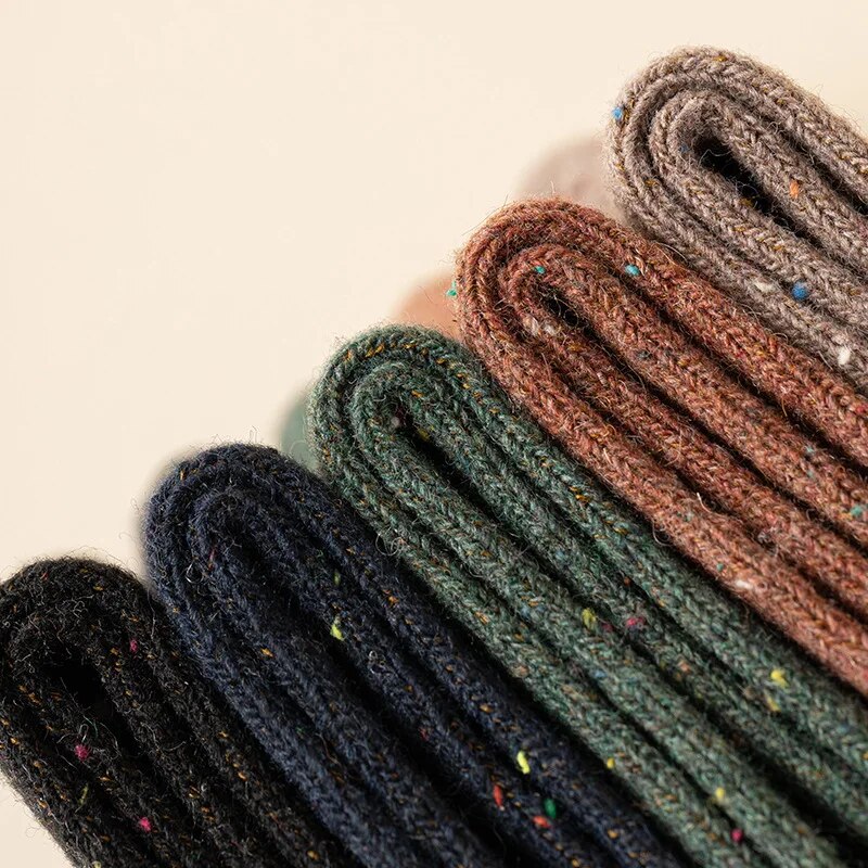 Anyfootwear 5 Pairs Size 35-40 Mixed Color Cat Bowtie Cartoon Fashion Socks High Quality Woollen Stockings Foot Wear