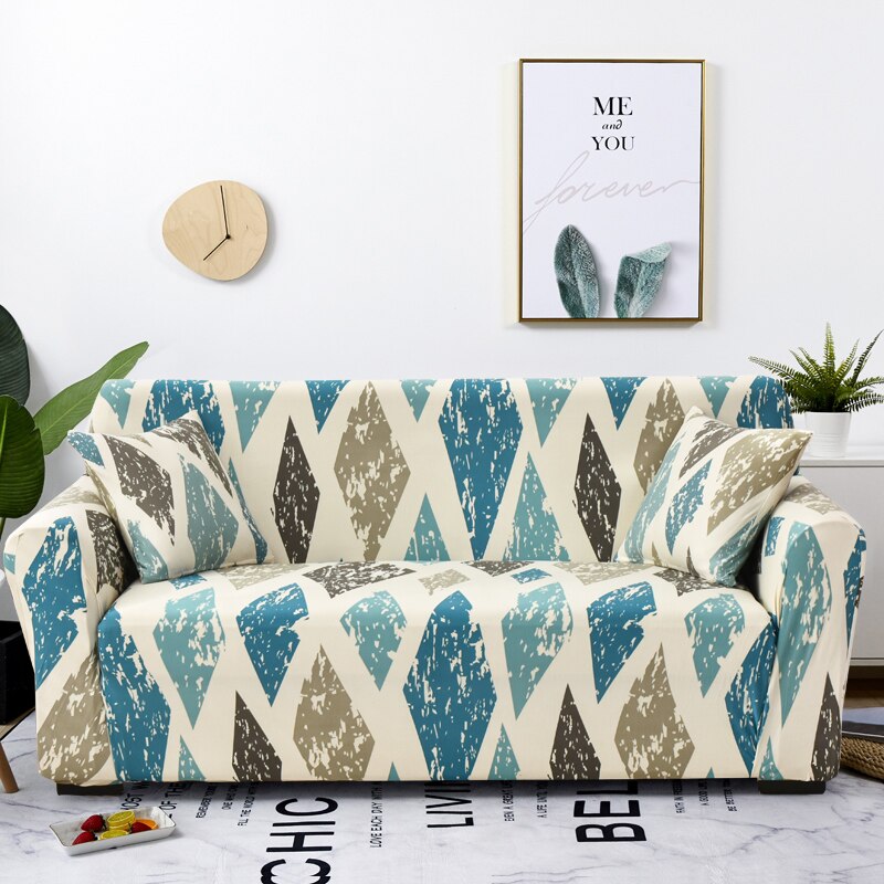 Anyseat 4 Seater Sofa Cover Khaki Blue Style and Protection For Living Room Sofa Chair Elastic Stretchable Slipcover