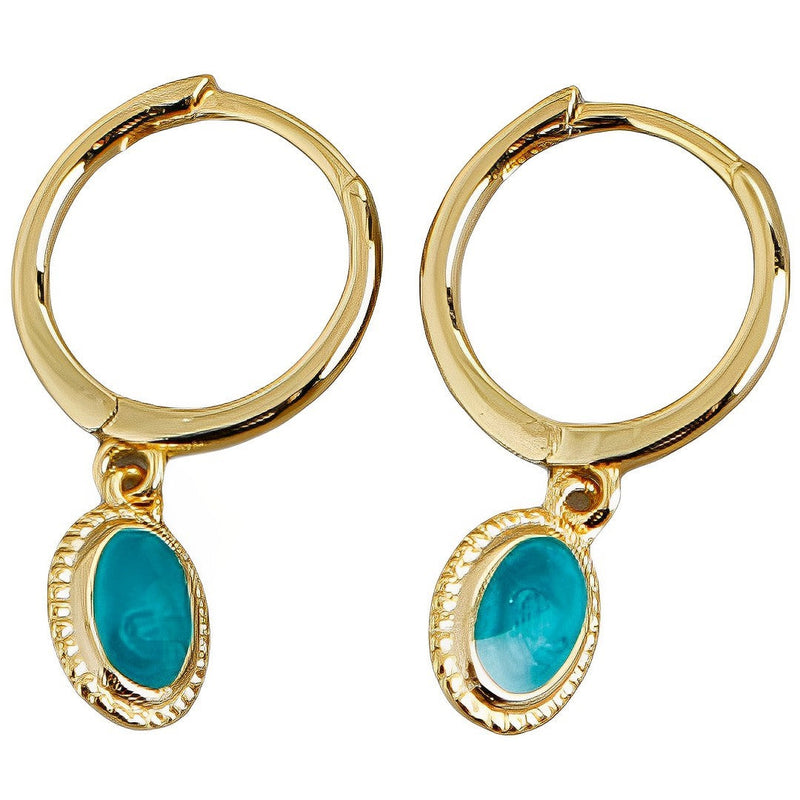 ANYCO Earrings Gold Plated Luxury Chic Round Green Zircon Stud For Women Girl Teen Fashion Stylish Accessories Jewelry Gifts