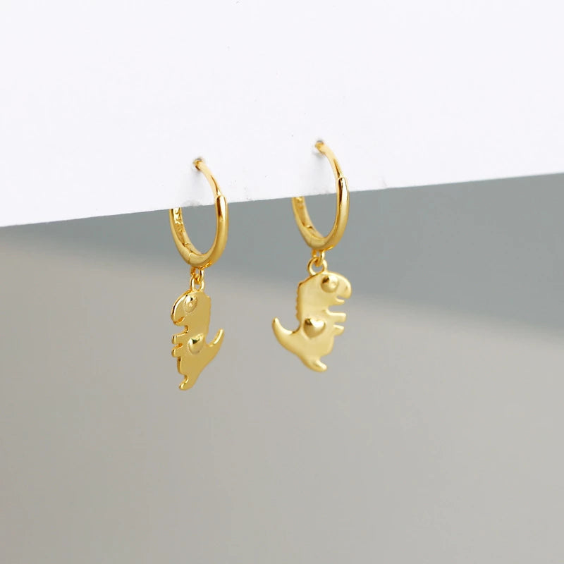 ANYCO Earrings Gold Plated Bohemian Creative Cute Punk Dinosaur Stud For Women Girl Perfect Fashion Stylish Accessories Jewelry Gifts