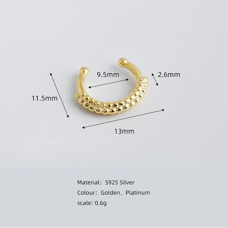 ANYCO Earrings Gold Plated Ear Rock Punk 1pcs Ear Cuff Non Piercing For Women Girl Teen Fashion Stylish Accessories Jewelry Gifts