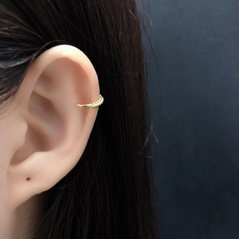 ANYCO Earrings Gold Plated Ear Rock Punk 1pcs Ear Cuff Non Piercing For Women Girl Teen Fashion Stylish Accessories Jewelry Gifts