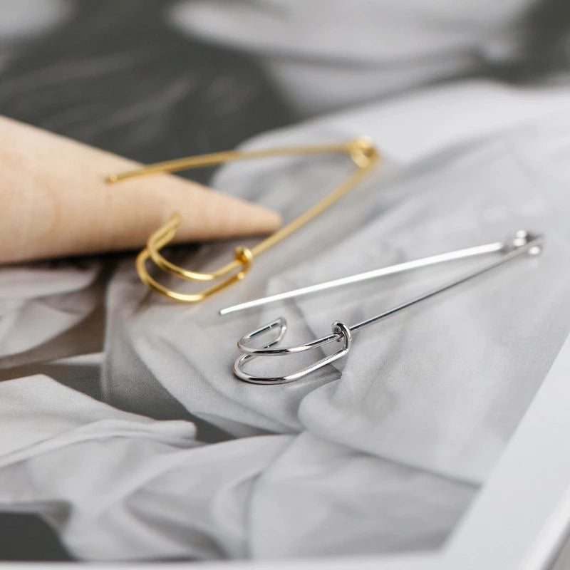 ANYCO Earrings Gold Plated Punk Personality Minimalist Pin Stud For Women Girl Teen Fashion Stylish Accessories Jewelry Gifts