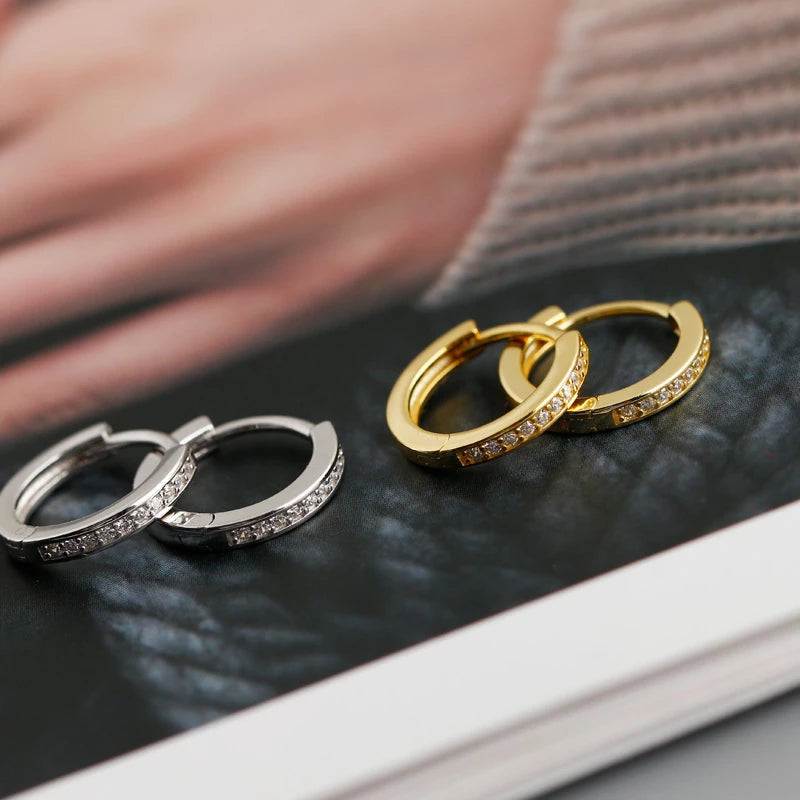 ANYCO Earrings Gold Plated Minimalist Round 11mm Ear Buckle For Women Girl Teen Chic Perfect Fashion Stylish Accessories Jewelry Gifts