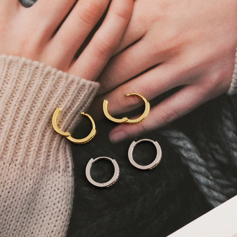 ANYCO Earrings Gold Plated Minimalist Round 11mm Ear Buckle For Women Girl Teen Chic Perfect Fashion Stylish Accessories Jewelry Gifts