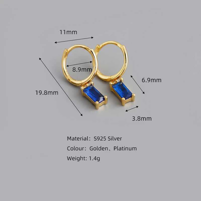 ANYCO Earrings Gold Plated White Geometric Square 6 Colors Hanging Stud For Women Girl Teen Chic Fashion Stylish Accessories Jewelry Gifts