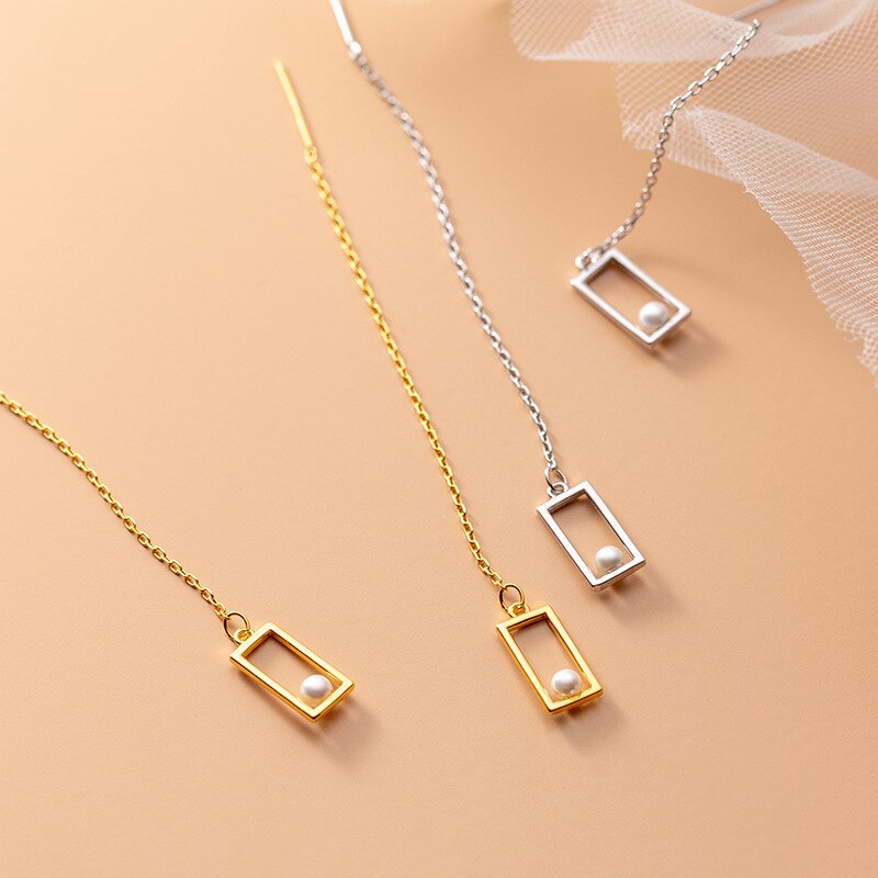 ANYCO Fashion Earrings Gold Genuine 925 Sterling  Simple Geometric Luxury Zircon Ear Buckle for Women Teen Party Jewelry Gift