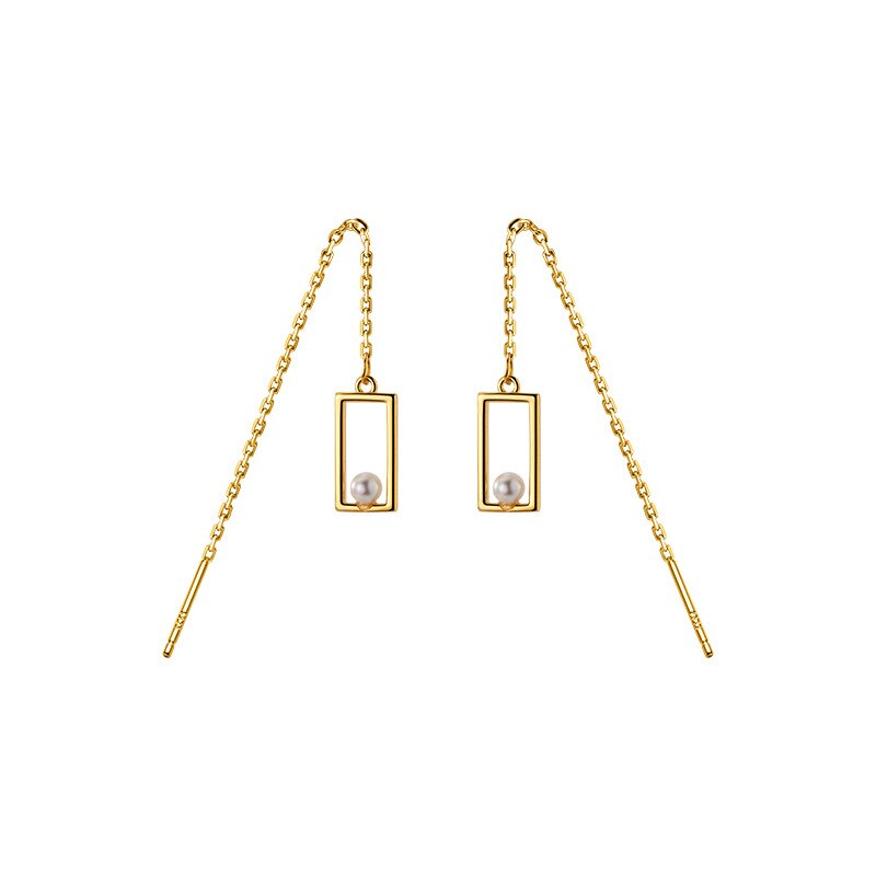 ANYCO Fashion Earrings Gold Genuine 925 Sterling  Simple Geometric Luxury Zircon Ear Buckle for Women Teen Party Jewelry Gift