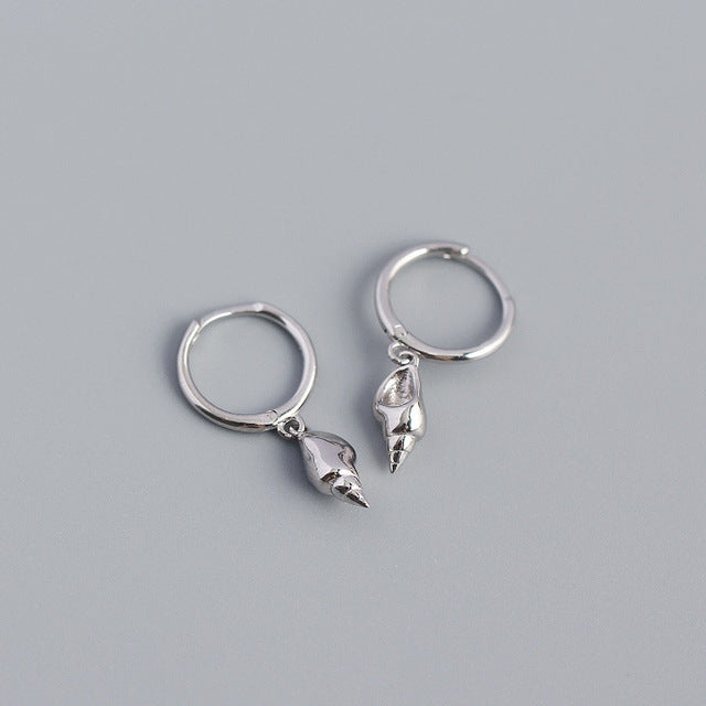 ANYCO Fashion Earrings Summer Beach Geometric Shell Conch Sterling Silver Bohemian Unique For Women Party Jewelry