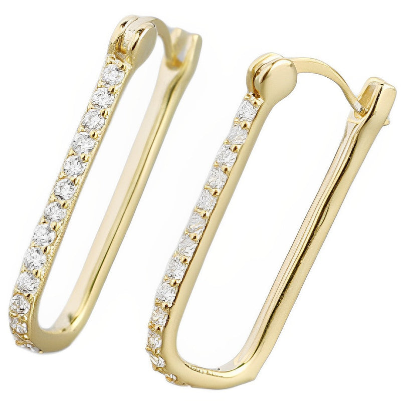 Anyluxe Fashion Hoop Earrings Gothic Geometric White Crystal Zircon Gold Rock Bohemia Party Jewelry