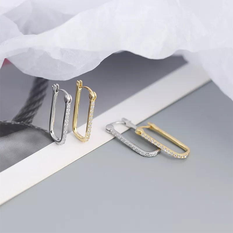 Anyluxe Fashion Hoop Earrings Gothic Geometric White Crystal Zircon Gold Rock Bohemia Party Jewelry