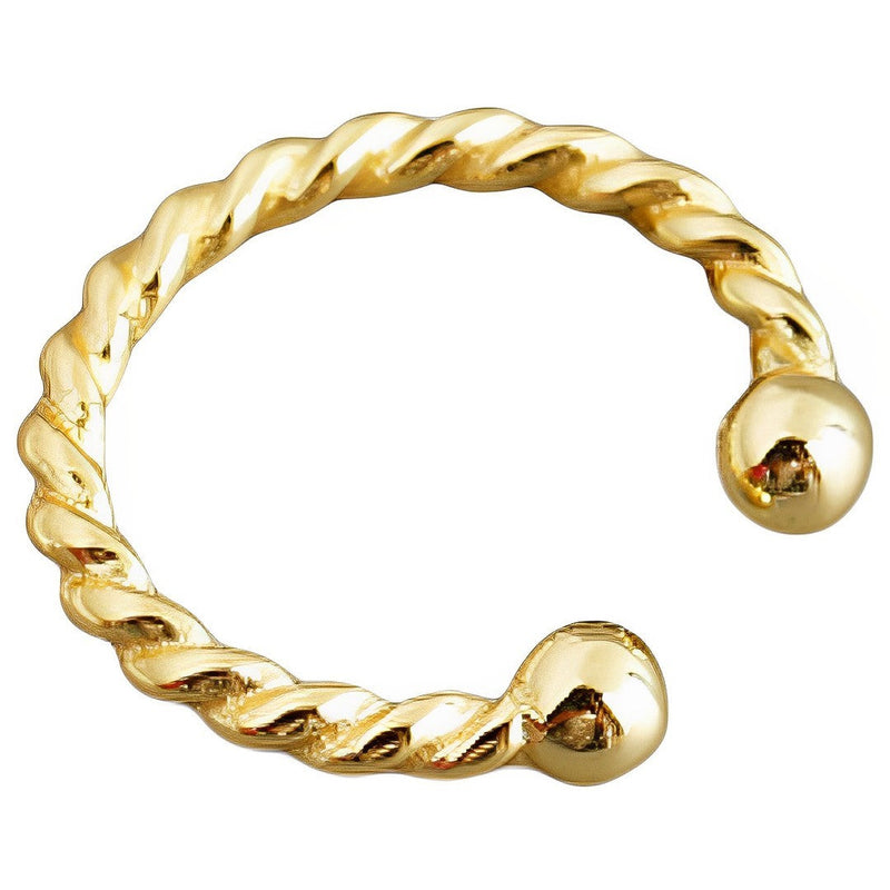 ANYCO Earrings Punk Rock Twist Circle Gold Ear Clip Hoop For Kids Women Wedding Jewelry Gift 1 pc