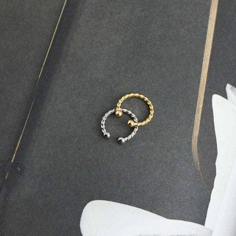 ANYCO Earrings Punk Rock Twist Circle Gold Ear Clip Hoop For Kids Women Wedding Jewelry Gift 1 pc