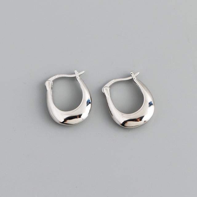 ANYCO Earrings Sterling Silver Punk Rock Minimalist Charming Unique Hoop Stud For Women Teen Fashion Stylish Accessories Jewelry Gifts