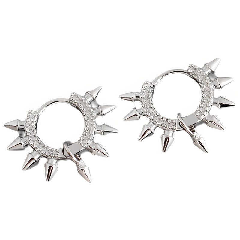 ANYCO Earrings Sterling Silver Bohemian Geometric Spike Rivet Ear Buckle For Women Girl Teen Chic Fashion Stylish Accessories Jewelry Gifts