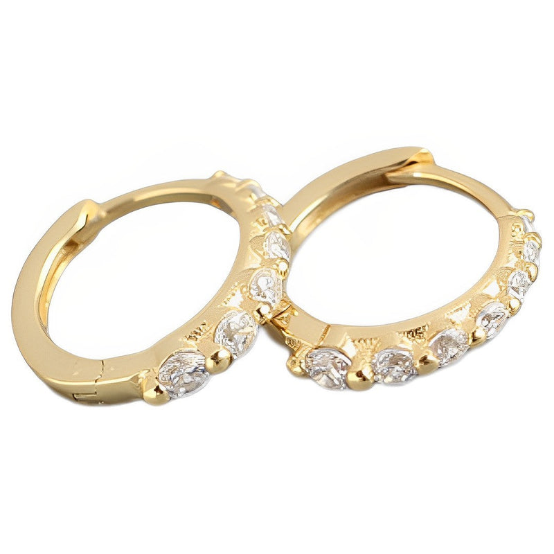 ANYCO Earrings Luxury White Zircon Ear Chic Princess For Women Girl Teen Chic Fashion Stylish Accessories Jewelry Gifts Gold