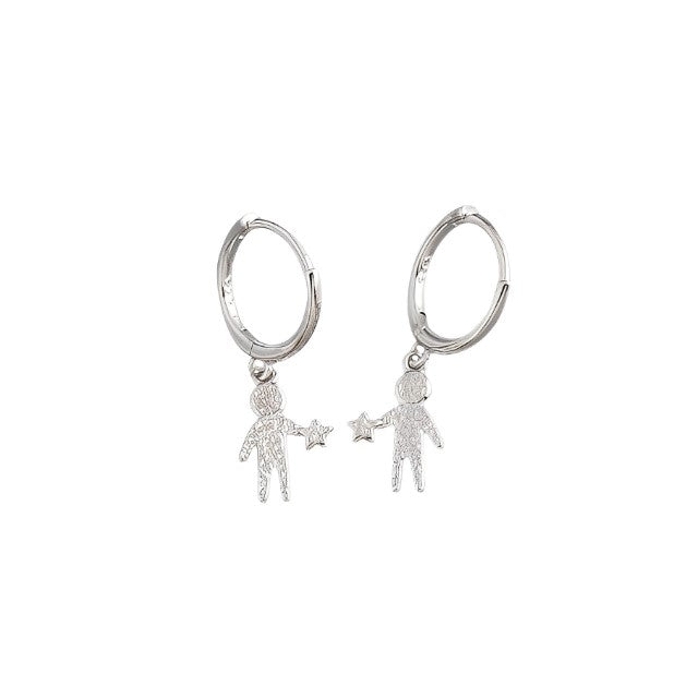 ANYCO Earrings Sterling Silver Minimalist Creative New Statue Portrait Star Buckle For Women Girl Fashion Stylish Rock Accessories Jewelry Gifts