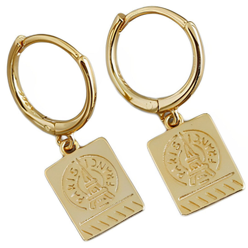 ANYCO Earrings Gold Plated Punk Retro Geometric Square Tower Stud For Women Girl Teen Elegant Fashion Stylish Accessories Jewelry Gifts