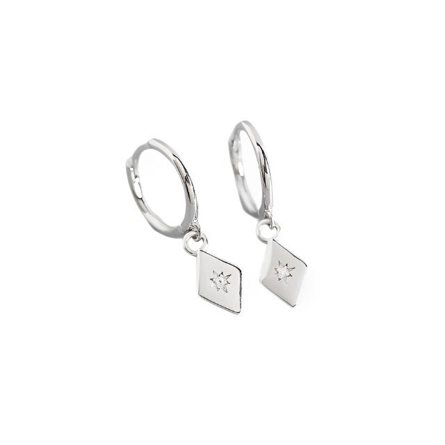 ANYCO Earrings Sterling Silver Simple Geometric Zircon Pendant Stud For Women Girl Teen Perfect Fashion Stylish Accessories Jewelry Gifts