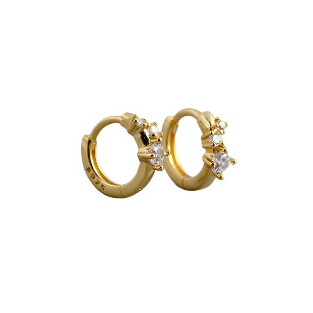 ANYCO Earrings Gold Plated Simple Pave Chic Zircon Circle Huggie Hoop For Women Girl Teen Fashion Stylish Accessories Jewelry Gifts