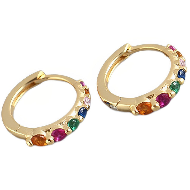 ANYCO Earrings Gold Plated Luxury Colorful Zircon Ear Chic Princess For Women Girl Teen Chic Fashion Stylish Accessories Jewelry Gifts