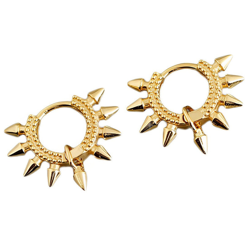 ANYCO Earrings Gold Plated Bohemian Geometric Spike Rivet Ear Buckle For Women Girl Teen Chic Fashion Stylish Accessories Jewelry Gifts