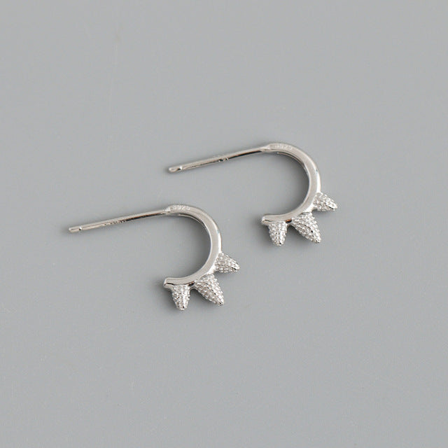 ANYCO Earrings Sterling Silver Bohemian Simple Punk Rivet Spiket Stud For Women Girl Teen Fine Fashion Stylish Accessories Jewelry Gifts