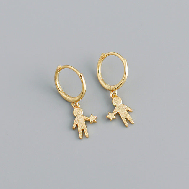 ANYCO Earrings Gold Plate Minimalist Creative New Statue Portrait Star Buckle For Women Girl Fashion Stylish Rock Accessories Jewelry Gifts