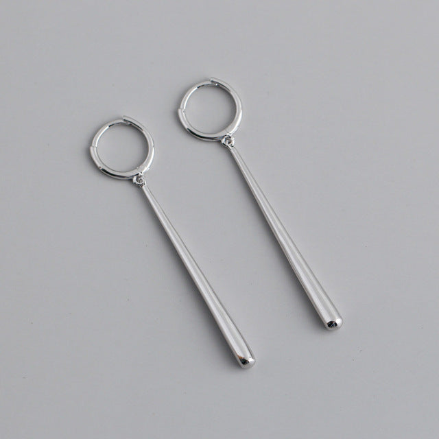 ANYCO Earrings Sterling Silver Minimalist Long Water Drop Fringe  Rock Bohemian For Women Girl Fashion Stylish Rock Punk Accessories Jewelry Gifts