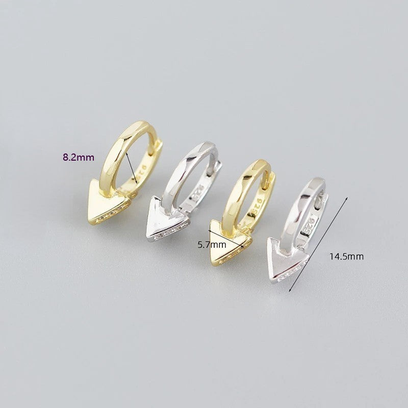 ANYCO Earrings Gold Plated Punk Geometric Triangle Ear Buckle For Women Girl Teen Elegant Fashion Stylish Accessories Jewelry Gifts