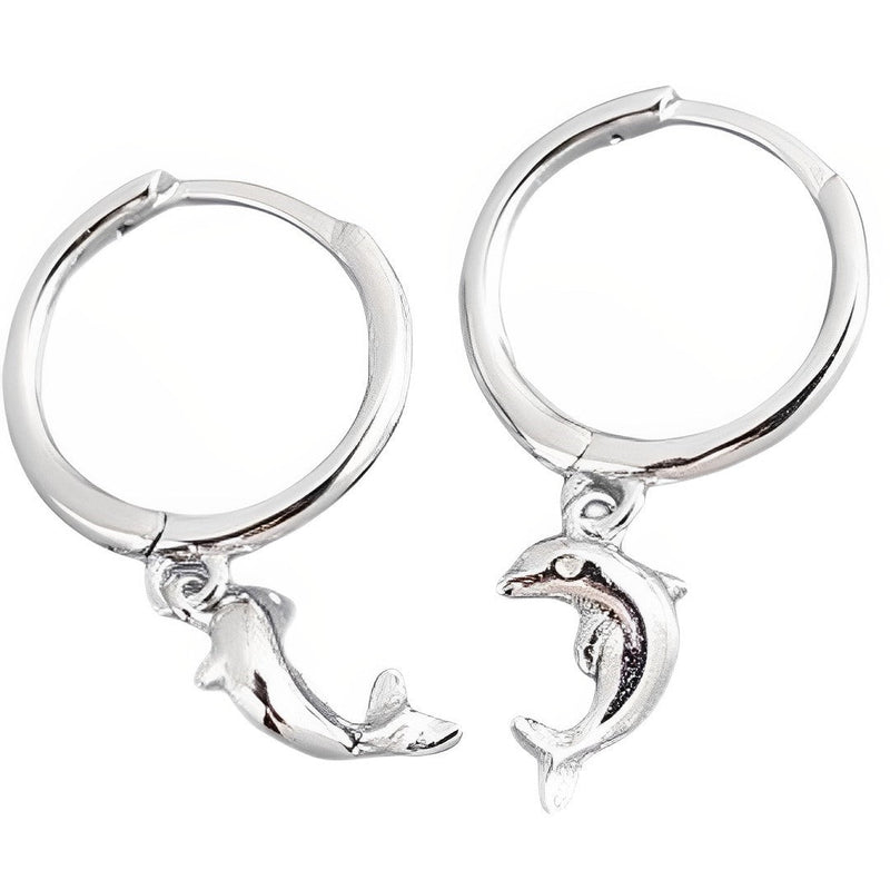 ANYCO Earrings Sterling Silver Cute Romantic Dolphin Love Ball Animal Stud For Women Girl Teen Chic Fashion Stylish Accessories Jewelry Gifts