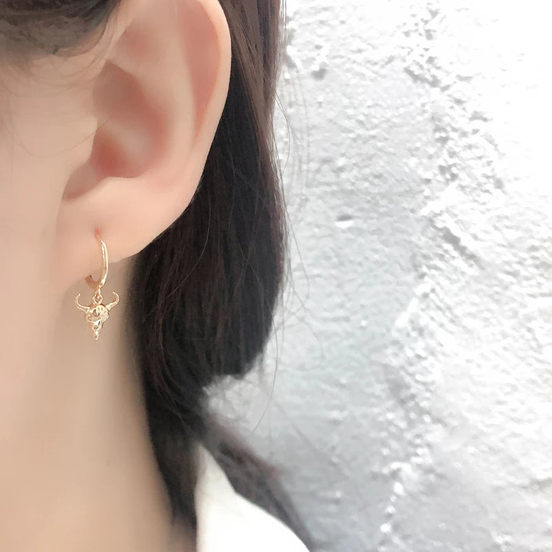ANYCO Earrings Gold Plated Cute Halloween Elk Pendant Stud For Women Girl Teen Elegant Perfect Fashion Stylish Accessories Jewelry Gifts