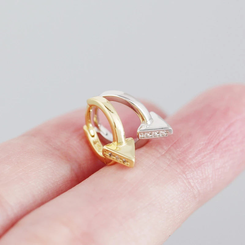 ANYCO Earrings Gold Plated Punk Geometric Triangle Ear Buckle For Women Girl Teen Elegant Fashion Stylish Accessories Jewelry Gifts