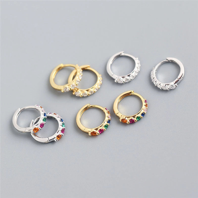 ANYCO Earrings Gold Plated Luxury Colorful Zircon Ear Chic Princess For Women Girl Teen Chic Fashion Stylish Accessories Jewelry Gifts