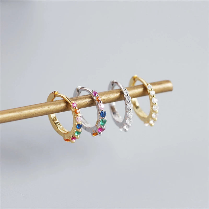 ANYCO Earrings Gold Plated Luxury Colorful Zircon Ear Chic Princess For Women Girl Teen Chic Fashion Stylish Accessories Jewelry Gifts