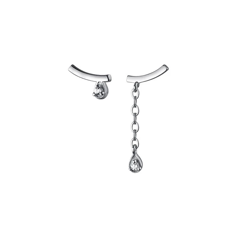 ANYCO Fashion Earrings 925 Sterling Silver Personality Unique Tassel Pendant Zircon Stud for Women Chic Trendy Party Jewelry Gift