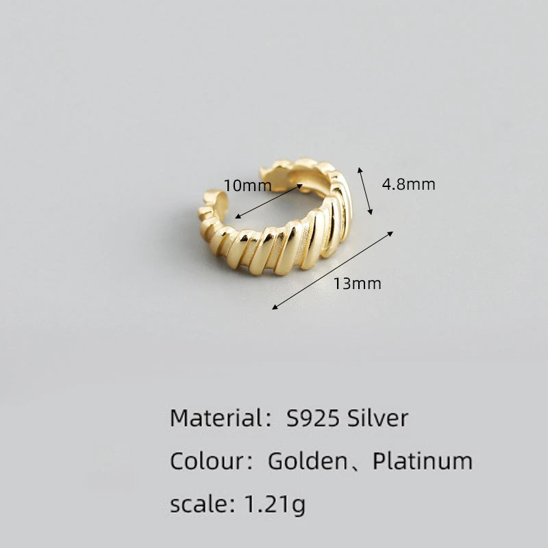 ANYCO Earrings Punk Rock Goth Ear Clip  Minimalism For Women Men Jewelry Gift Gold