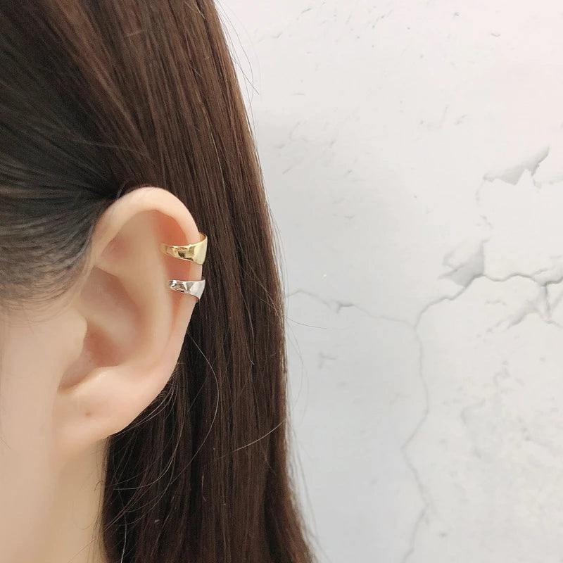 ANYCO Earrings Minimalist No Pierceing Ear Clips Gold Gothic Charm Ear Cuff For Women Jewelry Gold