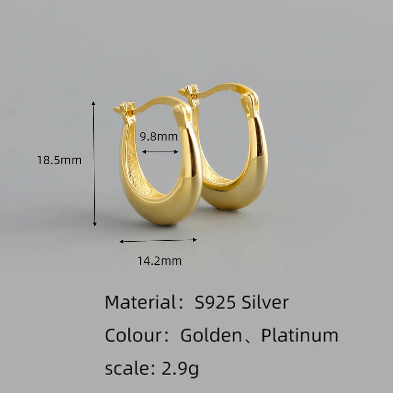 ANYCO Earrings Gold Plated Punk Rock Minimalist Charming Unique Hoop Stud For Women Teen Fashion Stylish Accessories Jewelry Gifts